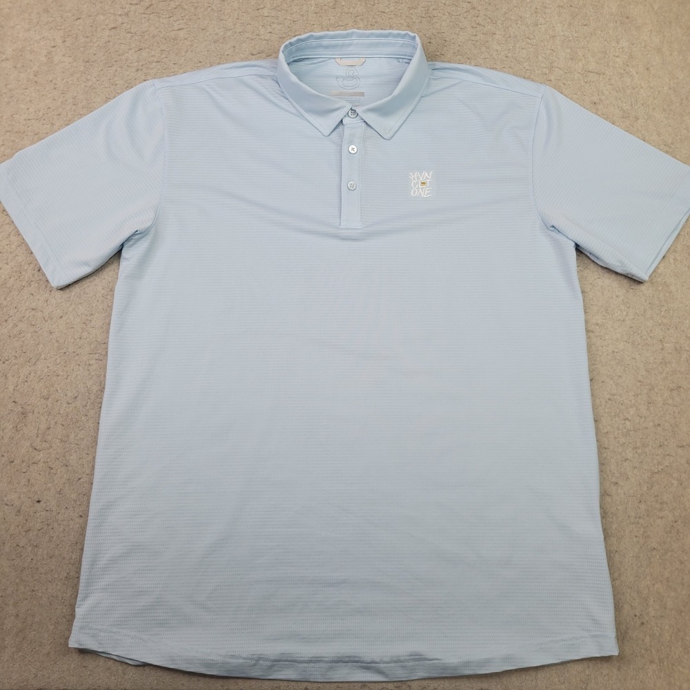 Swannies Golf Polo Shirt Mens XL Blue Check Short Sleeve Performance Logo